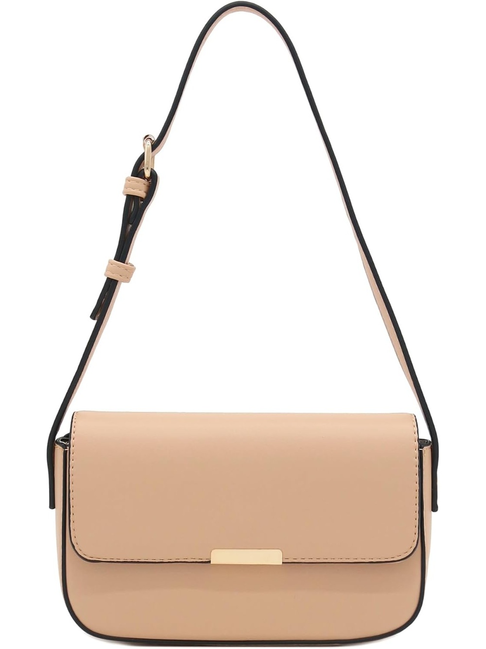 〽️ Women's Apricot Mini Classic Rectangular Flap Purse Underarm Shoulder Bag
